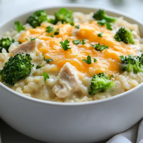 Slow Cooker Chicken And Rice: A Healthy, Flavorful One-Pot Meal 2 Creamy Slow Cooker Chicken And Rice In A White Bowl, Garnished With Parsley And Melted Cheese
