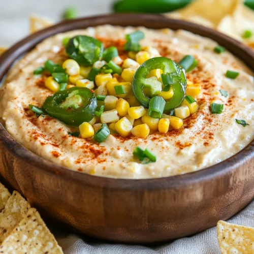 Bowl Of Southwest Corn Dip Topped With Green Onions And Grilled Corn, Surrounded By Tortilla Chips