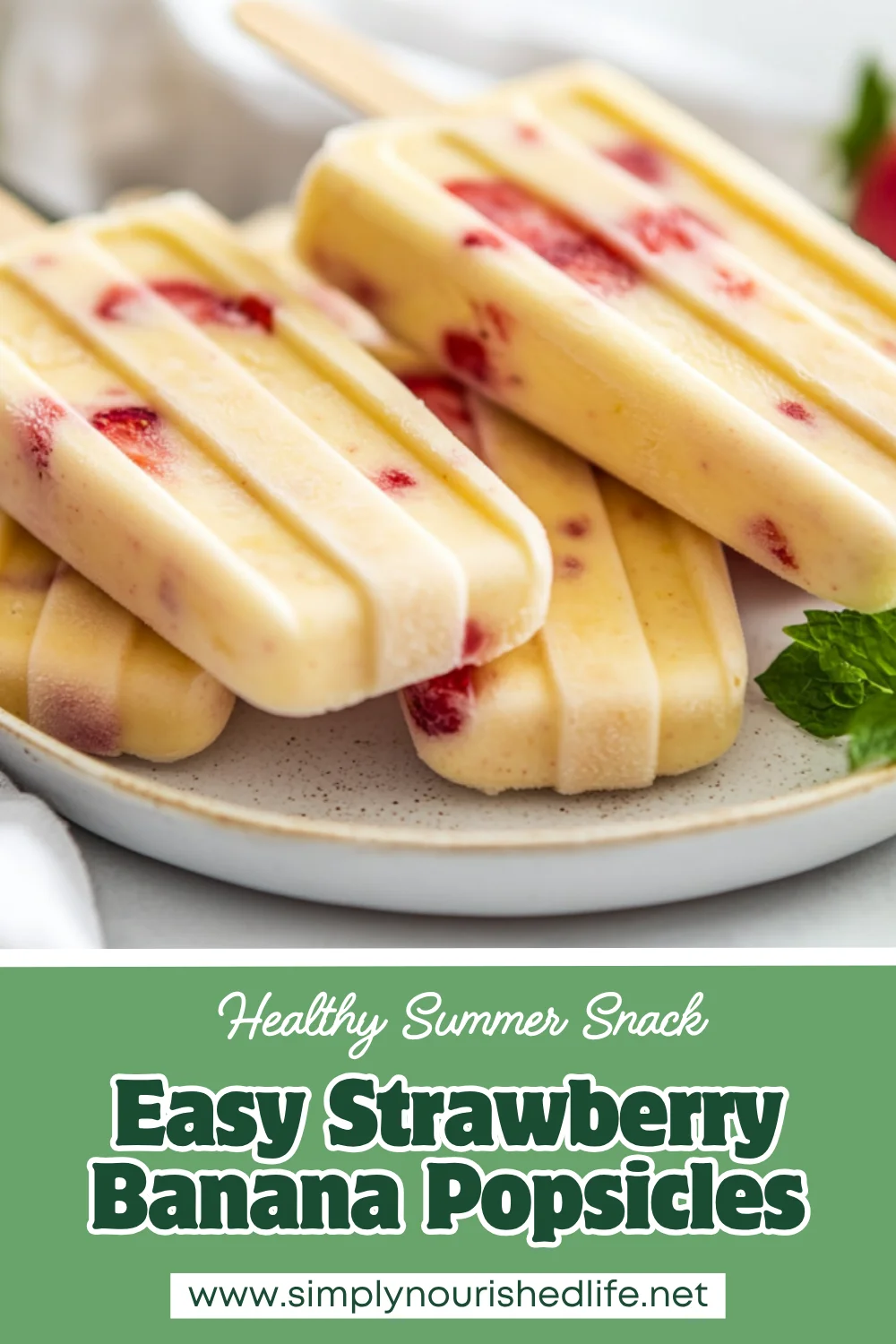 Strawberry Banana Popsicles