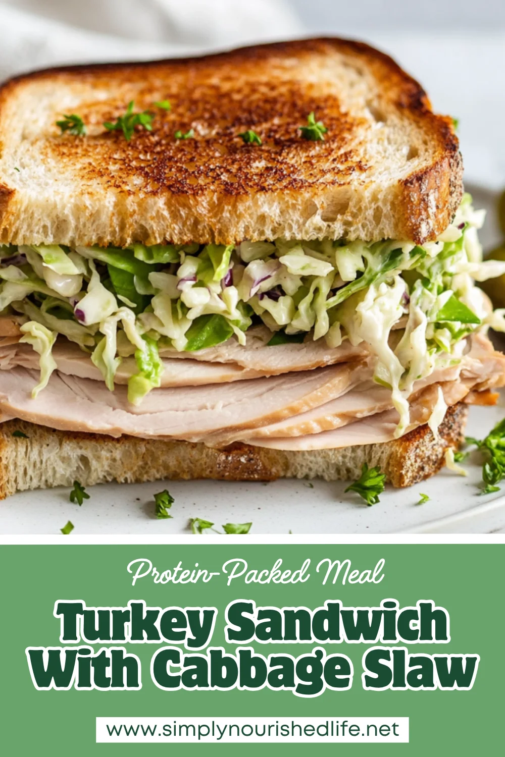 Healthy Turkey Sandwich With Cabbage Slaw: A Quick Protein-Packed Meal 1 Turkey Sandwich With Cabbage Slaw