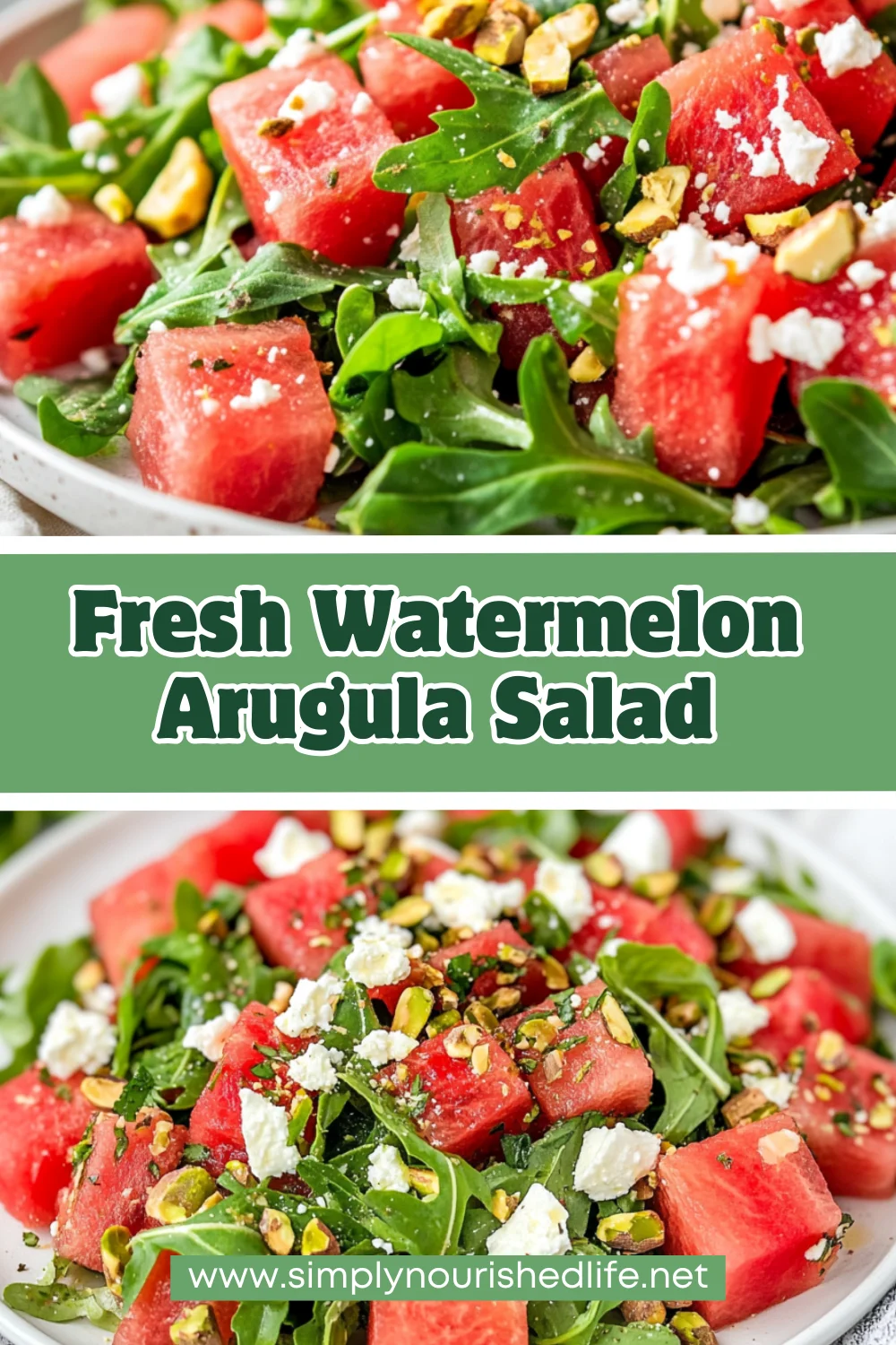 Refreshing Watermelon Arugula Salad With Feta &Amp; Pistachios 1 Watermelon Arugula Salad