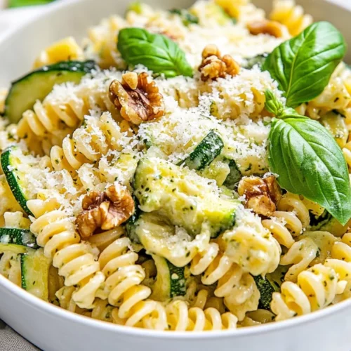 Zucchini Butter Pasta - A Healthy, Flavorful Dinner You'Ll Love 2 Bowl Of Zucchini Butter Pasta Topped With Grated Parmesan And Walnuts, Garnished With Fresh Basil